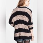 Free People  Marshmallow Cardigan Sweater Oversized Chunky Knit Taupe/Black Sz S Photo 2
