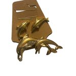 Cute set of dolphin pins and brooch Gold Photo 1