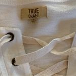 True Craft  Ivory Lace Up Cotton Top Small S Photo 5