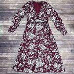 Bardot Jolie Floral V Neck Cuff Sleeve Sheer Lattice Ruffle Midi Dress Small 6 Photo 7