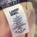 Lands' End  Slender Tummy Control V-Neck Wrap Swimsuit Navy Paisley Mix Size 12 Photo 10