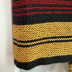 W By Worth  Burgundy Gold Striped Fringe Skirt Boho Aztec Western Size 4 Small S Photo 3