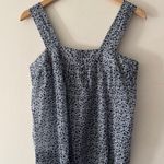 margaret o'leary Margaret O’Leary 100% Cotton Blue and White Floral Pattern Tank Top Blouse Photo 0