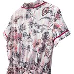 Victoria's Secret  Satin Tie Waist Romper Light Pink Floral & Striped Size Large Photo 7