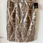 Adrianna Papell Gold Sequins Lace Sheath Cocktail Dress Size 8 Petite NWT Photo 2