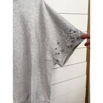 Catherine Malandrino  Size L Grey Heather Pearl Studded Short Sleeve Sweatshirt Photo 6