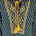 Christopher & Banks Green and Gold Boho Top with Tassels Women’s Size Medium Photo 61