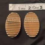 Park Lane Vintage oval wavy gold tone pierced earrings with rhinestones EVC Photo 3