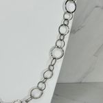 Cookie Lee  Textured Circle Chain Link Necklace Silver Tone 41" Long ✨ Photo 7