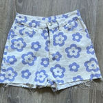 SheIn White Blue Flower High Rise Jean Shorts Size XS Photo 0