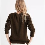 Madewell  Thompson Pocket Pullover Sweater Dark Olive Green Oversized Ribbed M Photo 2