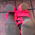 Trary Size 8 Pink Lace Up Gladiator Three Inch Block Heels Photo 5