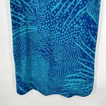 Chico's  0 Size S Shift Shirt Dress Blue Beach Artsy Short Sleeve Split Neck Ocean Photo 7