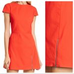 Alice + Olivia  Red Maya Exposed Zip Barbie Minidress in Tangerine/red Photo 3