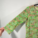 Cabanalife Women's Green & Pink Leaves Print Quarter Sleeve Swim Dress Size S Photo 5