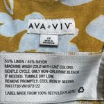 Ava & Viv Linen Blend Top Women's 2X Button Front Short Sleeve Blouse Photo 7