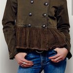 Free People  y2k women’s army green peplum utility blazer Xs Photo 13