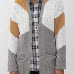 Roxy  Open Weave Chevron Cardigan Sweater Sz XS Photo 0