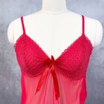 Very Sexy Chemise Nightie Slip Dress Womens 10 Red Sheer Whimsy Fairy Dainty Photo 1
