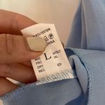 Blue smocked bust peplum babydoll tank large Photo 4