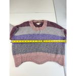 Luv lane crochet Cropped Sweater Knit Pullover Gray Purple Pink Cozy Cute S Size undefined Photo 2