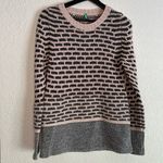 United Colors Of Benetton Benetton Pink Grey Wool Y2K Sweater Preppy Oversized Cozy Hygge Winter Warm Photo 0