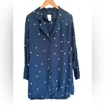 Anthropologie Rue Stiic Navy Star Button Down Dress Long Sleeve Size Small S Photo 2