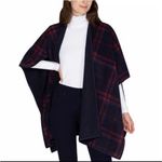 Ike Behar Red and Navy Plaid shawl Photo 1