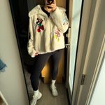 Disney Parks Mickey Mouse & Friends Cream White Faux Fur Zip Up Jacket Photo 4