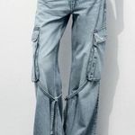 ZARA  Cargo Wide Leg FLARE Jeans Size 5 NEW Photo 2