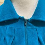 Vintage Misses JCPenney Zip Up Smocked Modest Gown Robe POCKETS Blue Size M Photo 2