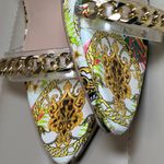 ALDO  Women's Floral Gold Chain Heels size 9 stiletto shoes Photo 7