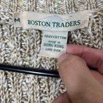 Boston Traders Vintage Cable Knit Cardigan Sweater M Neutral Tones Button Front Photo 3