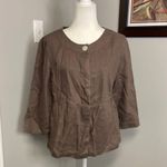Orvis Orvin 100% Linen Womens Lightweight Jacket Blazer Top Brown Size 8 Button Photo 0