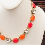 J.Crew  Stunner Orange & Rhinestone Necklace Photo 1