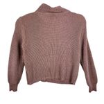 Staccato Brown Cotton Blend Chunky Knit Off Center Full Zip Cardigan Sweater L Photo 2