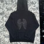 Subdued Angel Wings Hoodie Black Photo 1