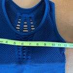 Zella Blue Padded Sports Bra Size Small Mesh Cutouts Wide Band Running Workout Photo 6