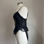 Midnight Hour 90s Vintage Dark Fairy Lace Black & Gold Bodysuit With Sheer Flouncy Tutu Size M Photo 4
