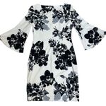Jessica Howard  White‎ Floral Bell Sleeve Sheath Dress Party Cocktail SZ 6 Photo 9