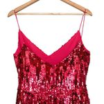 Mac Duggal NEW Sequin Embellished V Neck Sleeveless High Slit Gown Red Pink 8 Photo 4