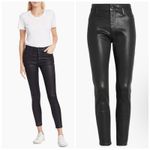 AG Adriano Goldschmied Adriano Goldschmied AG 28 R Black Vegan‎ Faux Leather Farrah Skinny Ankle Pants Photo 1