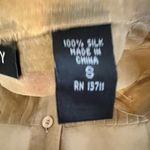 Ideology Vintage 100% Silk Gold Sheer Pintuck Button-Down Blouse - Small - Flaw Photo 3