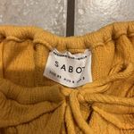 Sabo Skirt Yellow Gold Kayla On or Off Shoulder Tie Front Open Top New Photo 10