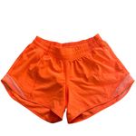 Lululemon Hotty hot bright orange high rise 4” lined shorts sz 6 Photo 2