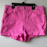 Crown & Ivy  Pink Denim Shorts Size 12‎ Cuffed Hem Casual Summer Photo 0