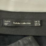 ZARA  Faux Leather Mini Skirt Ruffle Studded Hem Black Medium Moto Whimsygoth Photo 6