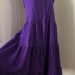 Purple loose babydoll cottagecore maxi ruffle tiered sleeveless dress with button front Size XL Photo 2