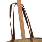 Handwoven Handcrafted Boho Sisal Straw Leather Kiondo Market Bag Vintage 80’s Tan Photo 10