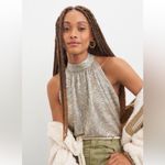 Anthropologie  Zebra Shimmer Halter Blouse Size‎ S Photo 1